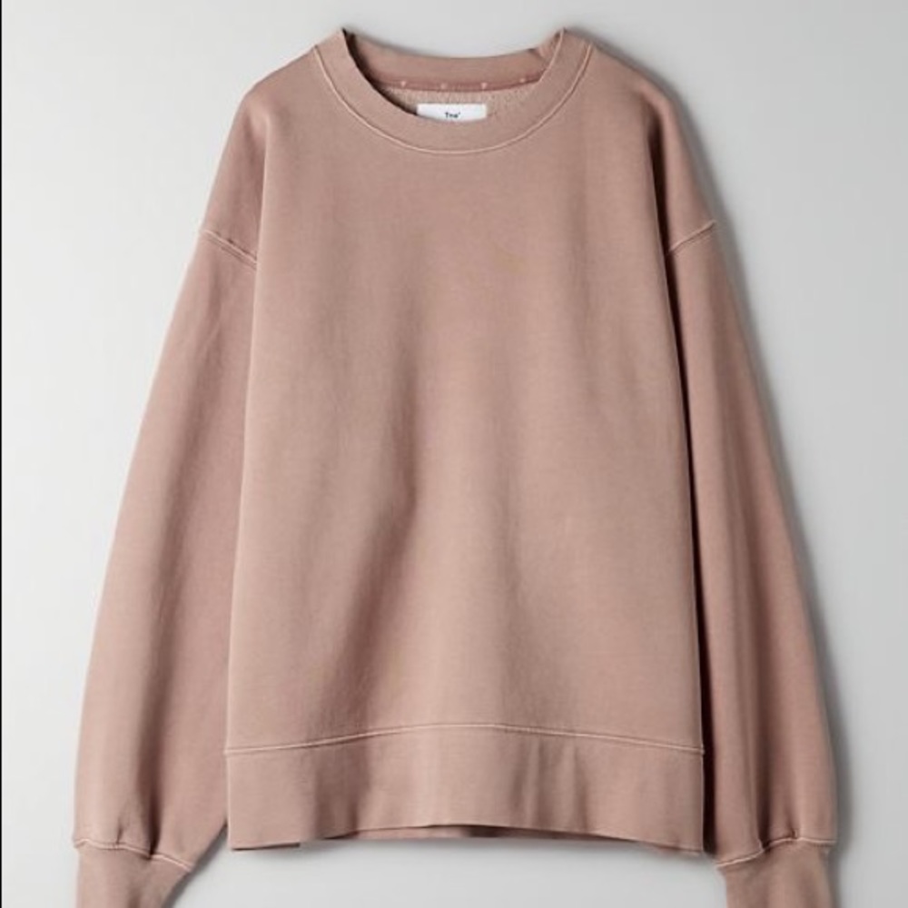 TNA Aritzia cozyaf Boyfriend Crew Sweatshirt in gd Dusty Mauve
